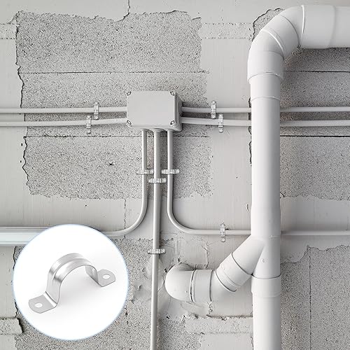 Miniatura 5 de 100 correas de tubo de 12 pulgada de acero inoxidable abrazadera de conducto reforzada rígida 2 agujeros U soporte para fijación de tuberías en