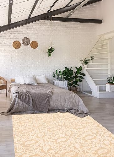 Miniatura 2 de Hand-Knotted | Area Rug for Living Room, Bedroom | Galleria Transitional Ivory Rug 4'11" x 7'10" | 350388