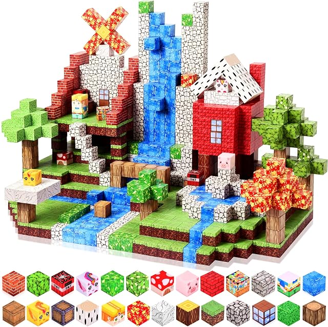 Magnetic Blocks 160pcs, Magnetic Building Cube Toys for Kids, STEM Montessori Magnet Blocks, Sensory Stacking Toy Christmas Birthday Gifts for Kids Age 3 4 5 6 7 8 9 10