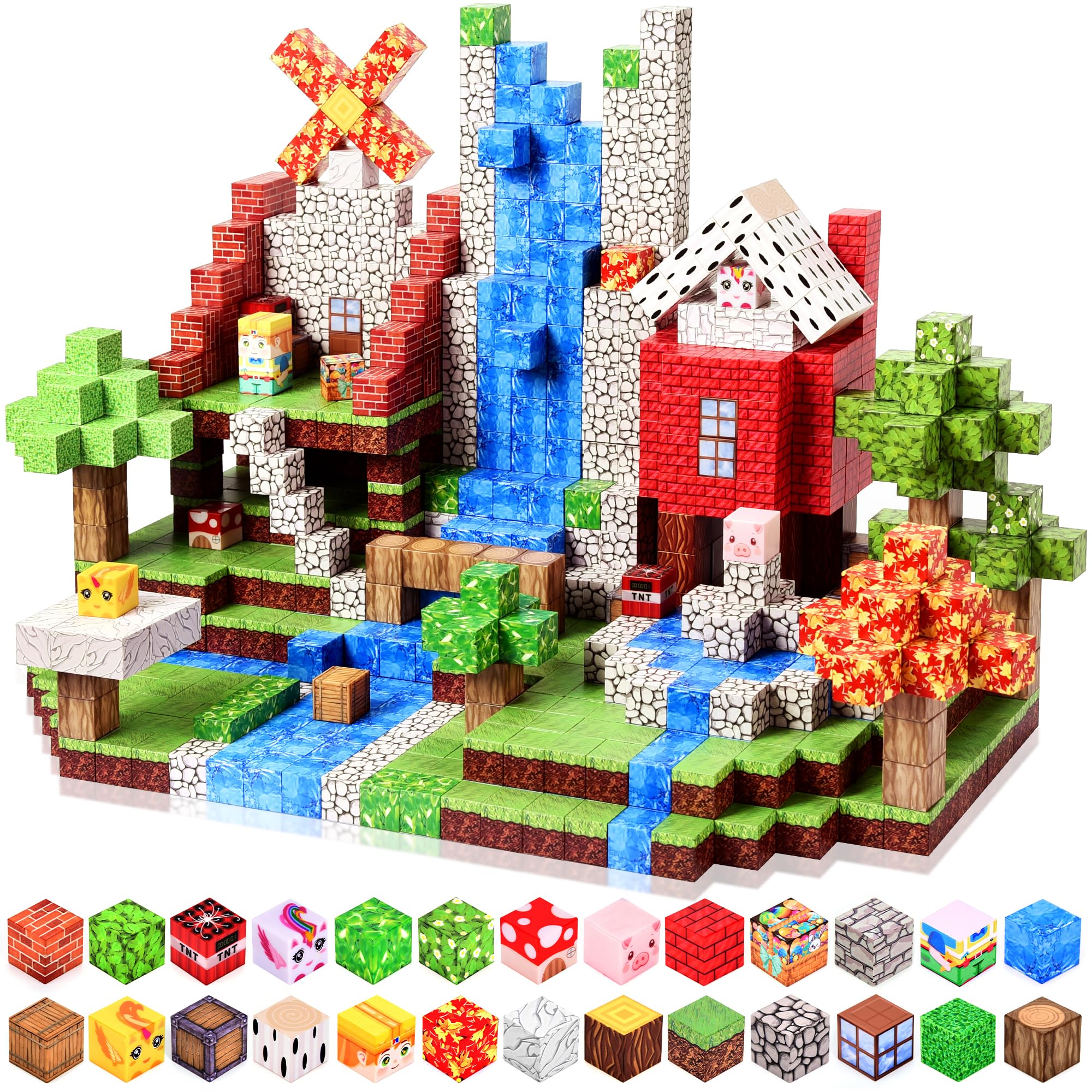 ZMAXKIC 160pcs Magnetic Blocks, Magnetic Building Blocks Cube Toys for Kids, STEM Montessori Magnet Blocks, Sensory Stacking Toy Christmas Birthday Gifts for Kids Age 3 4 5 6 7 8 9 10