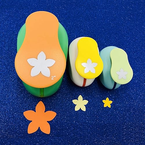 Punchers de papel de 2 pulgadas, 1 pulgada y 58 pulgadas, 3 piezas, para álbumes de recortes, para manualidades (petal)