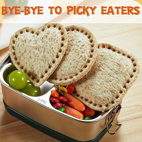 Miniatura 2 de Cortador de sándwiches y sellador para niños, sándwiches de bolsillo cuadrado redondo con corazón, ideal para sándwiches de desayuno, lonchera y