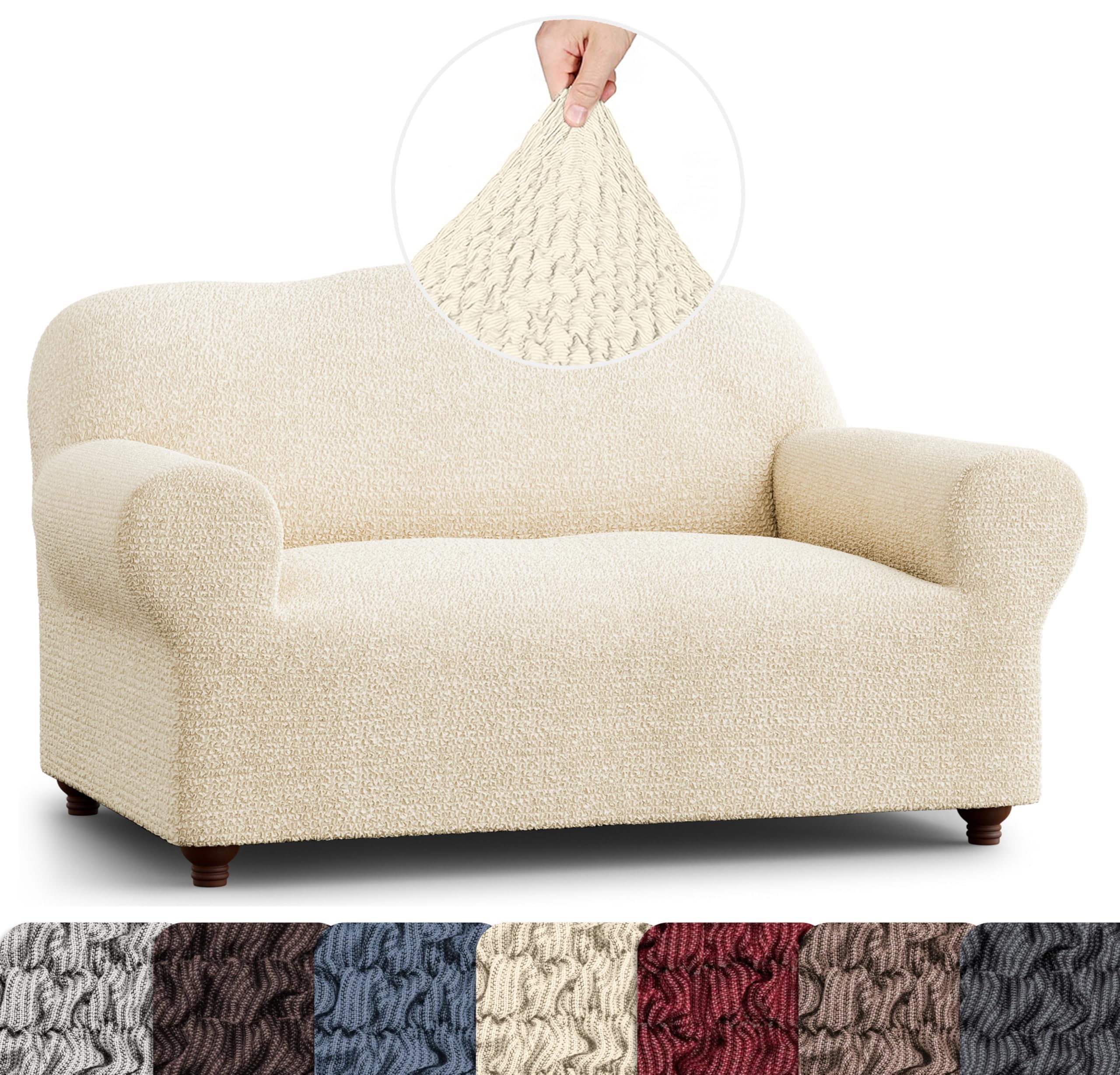 PAULATO BY GA.I.CO. Loveseat Slipcovers - 1-Piece Furniture Protector - Form Fit, Machine Washable - CottonRich…: retailer-supplied image