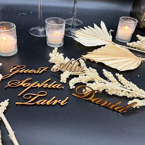 Miniatura 7 de Etiqueta de nombre personalizada, nombres de mesa de boda, nombres de tarjetas de lugar de madera, nombres de tarjetas de lugar de cena de