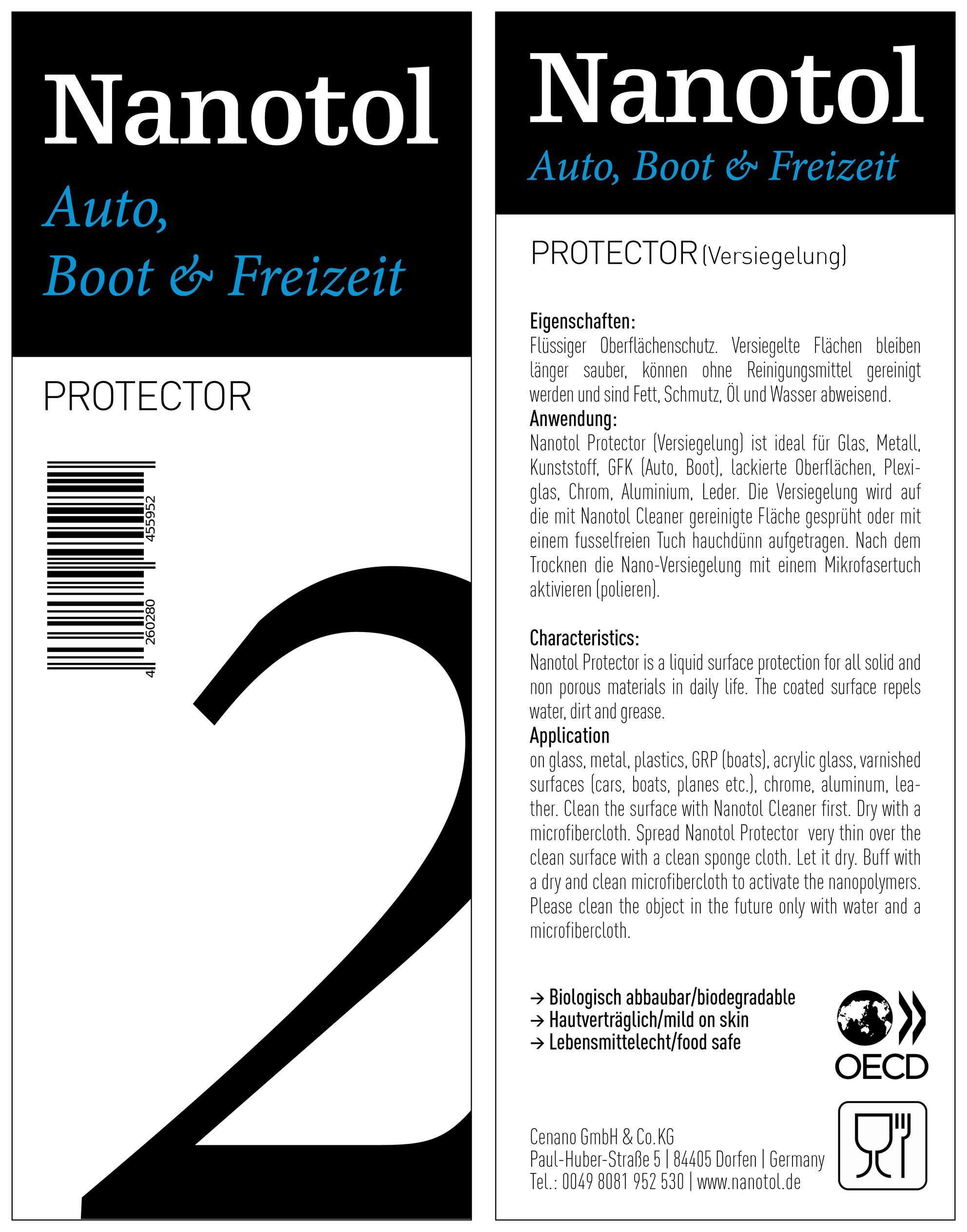 Nanotol Auto, Boot + Freizeit Set | Autopflege-Set mit Nanoversiegelung für Lack, GFK, Felgen | Set für 160 m² | für Wohnwagen, Boot, mehrere Fahrzeuge | inkl. Grundreiniger + Versiegelung