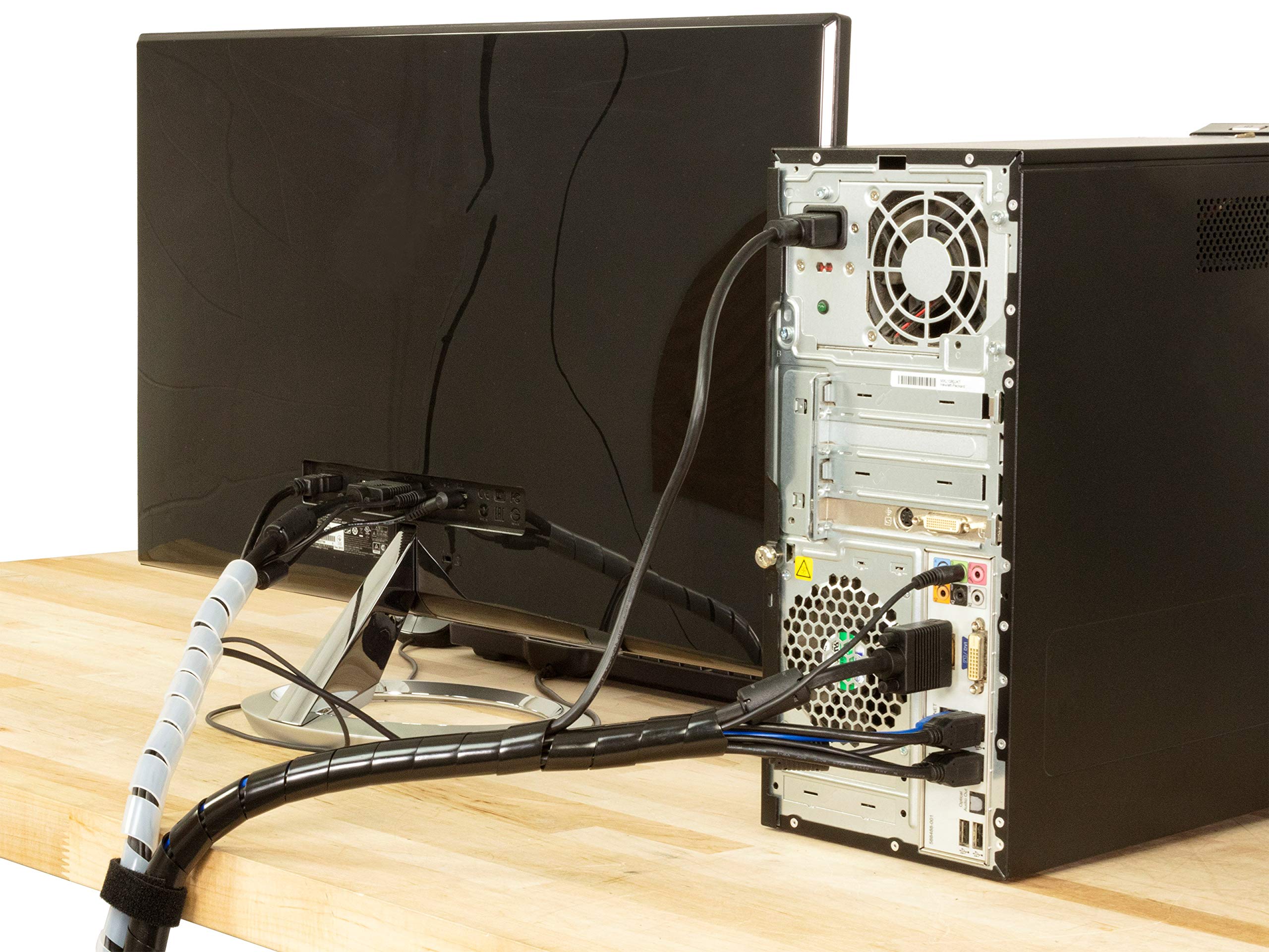 Secure - Bridas para cables (polietileno, espiral, para organización de cables)