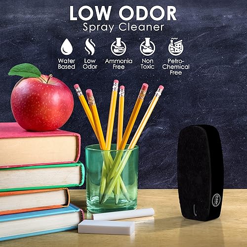 Miniatura 9 de Loddie Doddie Borrador magnético de pizarra blanca 2 en 1 y borrador de pizarra con spray de limpieza de borrado en seco (verde azulado) - Limpiador