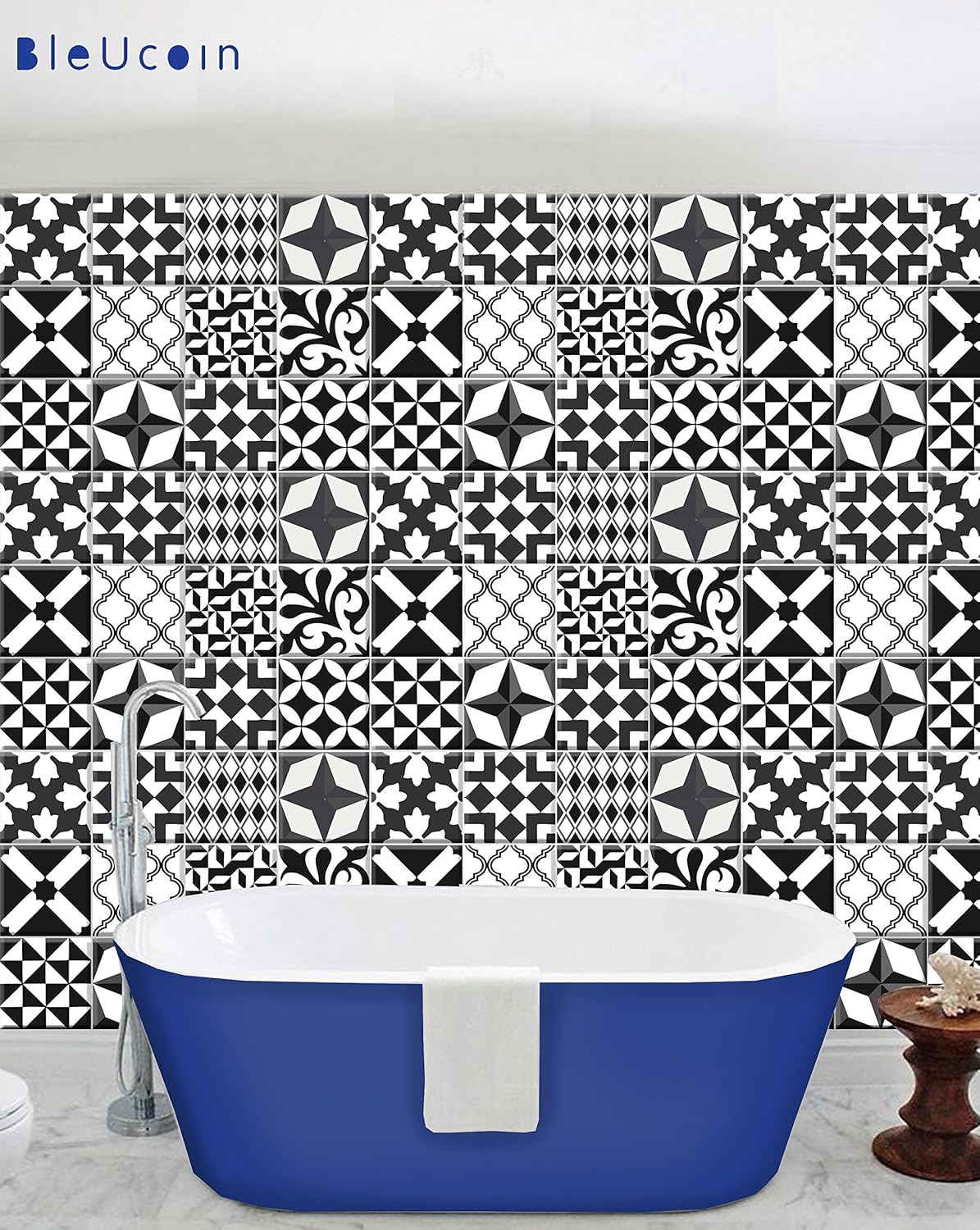 Bleucoin Kannur Peel and Stick Tile Stickers for Kitchen