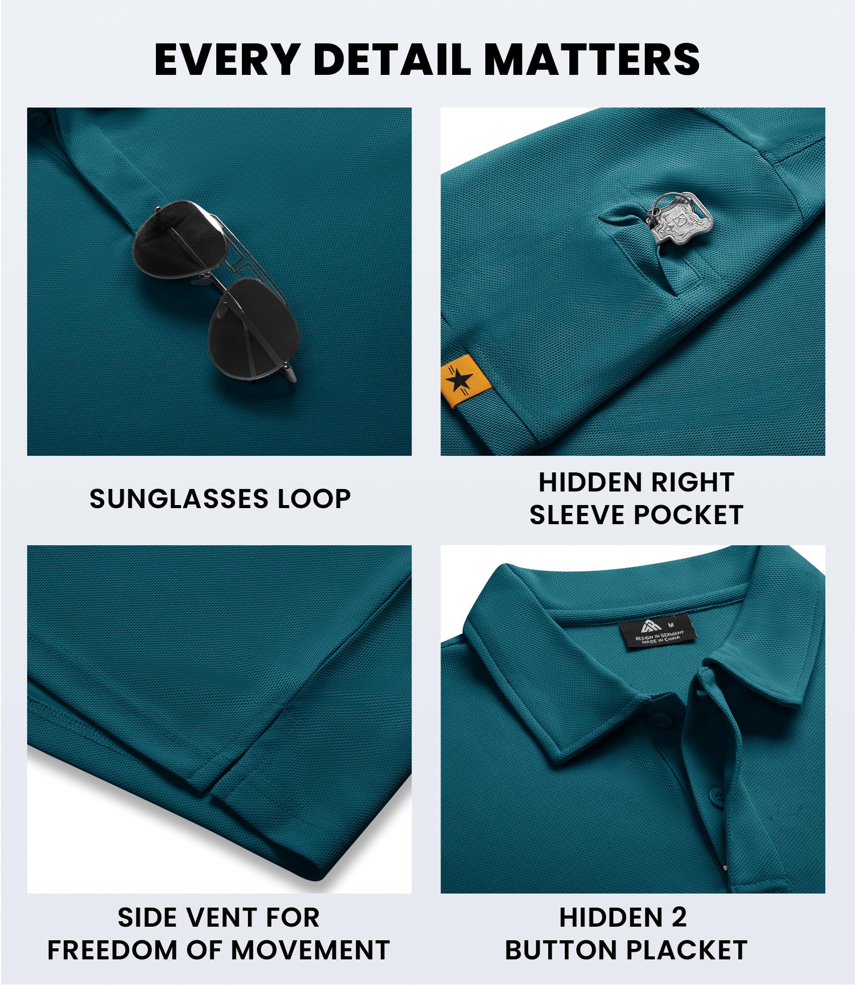 V VALANCH Mens Polo Shirts Short Sleeve Moisture Wicking Golf Polo Athletic Collared Shirt Tennis T-Shirt Tops