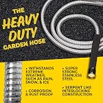 Bionic Steel Pro Metal Garden Hose 100ft, Rust Proof 304 Stainless Steel Water Hose with Brass Fittings, Flexible & Heavy Duty Hose, Lightweight, Kink Free & Easy Coil Outdoor Hose- 2021 Model