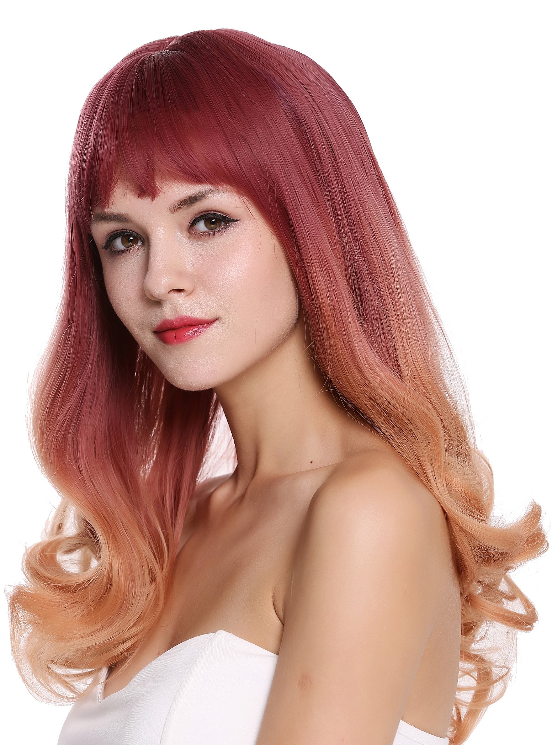 WIG ME UP - MS1733-1344R716 Quality women's wig long fringe sleek curly hair tips Balayage mix purple orange blonde lady - Image 3