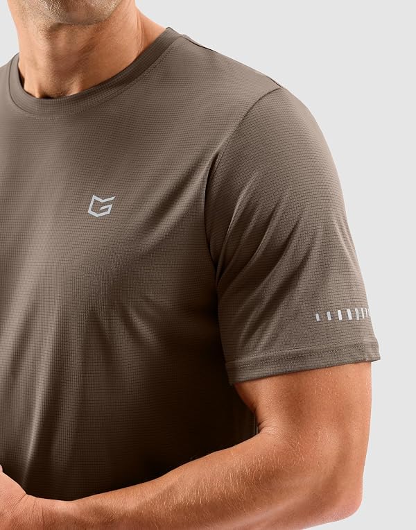 Men's Workout Breathable T-Shirts Dry Fit UPF 50+ Sun Shirts Quick Dry Cooling Tee for Athletic, Running, Hiking (Brown, 3XL) by G Gradual - Used condition - Image 6