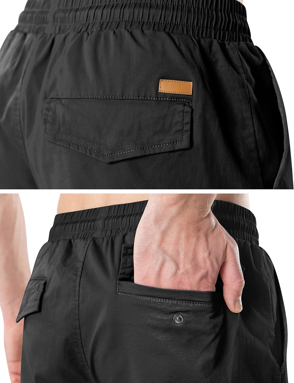 HHZ Men's Drawstring Cargo Shorts Relaxed Fit Shorts with Pockets Work Hiking Summer Athletic Short Men - Image 4