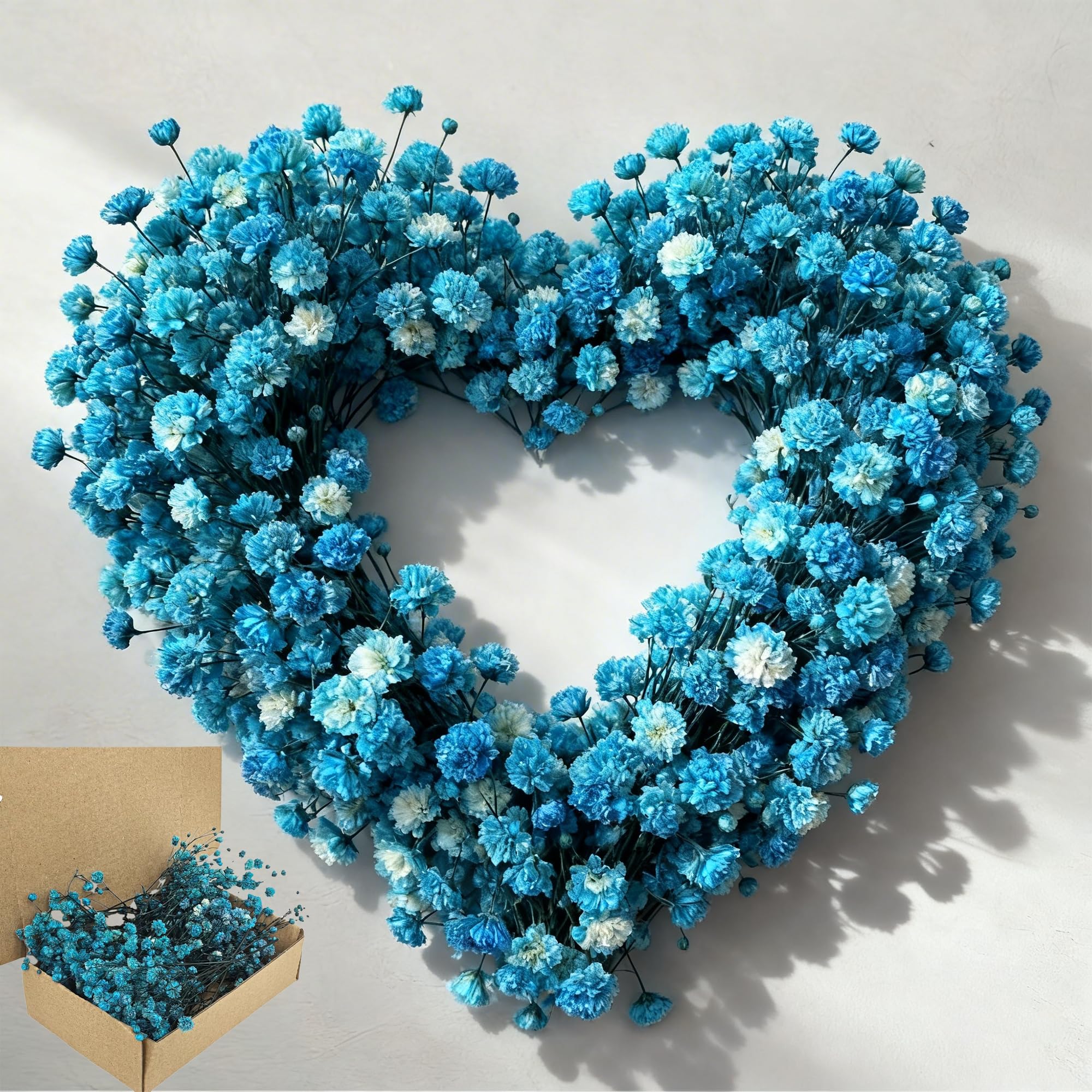 Sky Blue Dried Flowers 100 Stems - Preserved Gypsophila for Home Decor, Wedding Centerpieces, Party Decoration - Long Lasting, Eco-Friendly Natural Baby's Breath