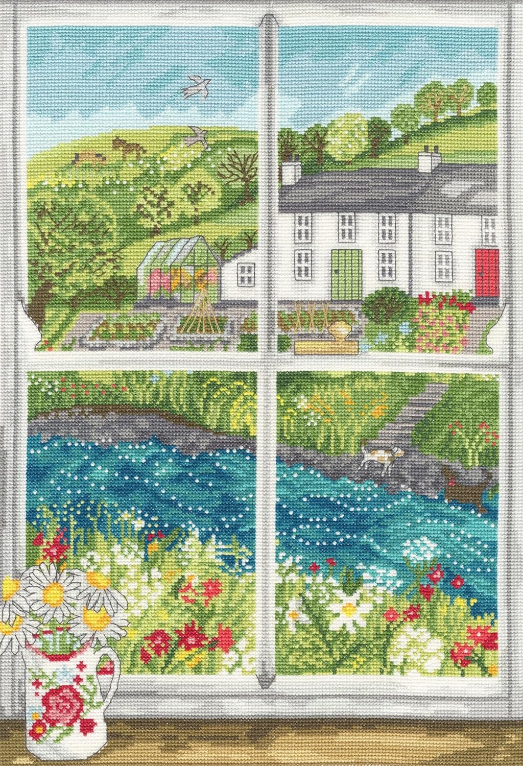 Bothy Threads Counted Cross Stitch Kit - Daisy Window