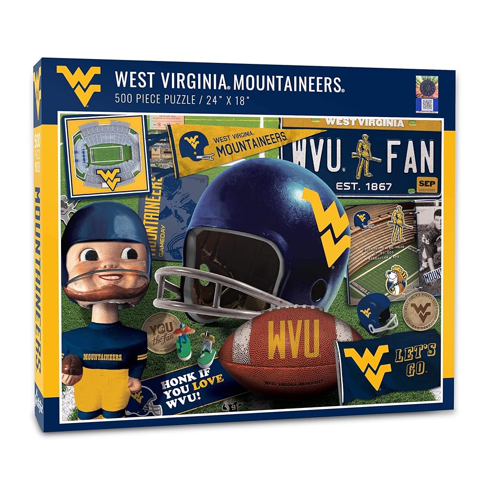 YouTheFan NCAA W Virginia Mountaineers Retro Series Puzzle - 500 Pieces
