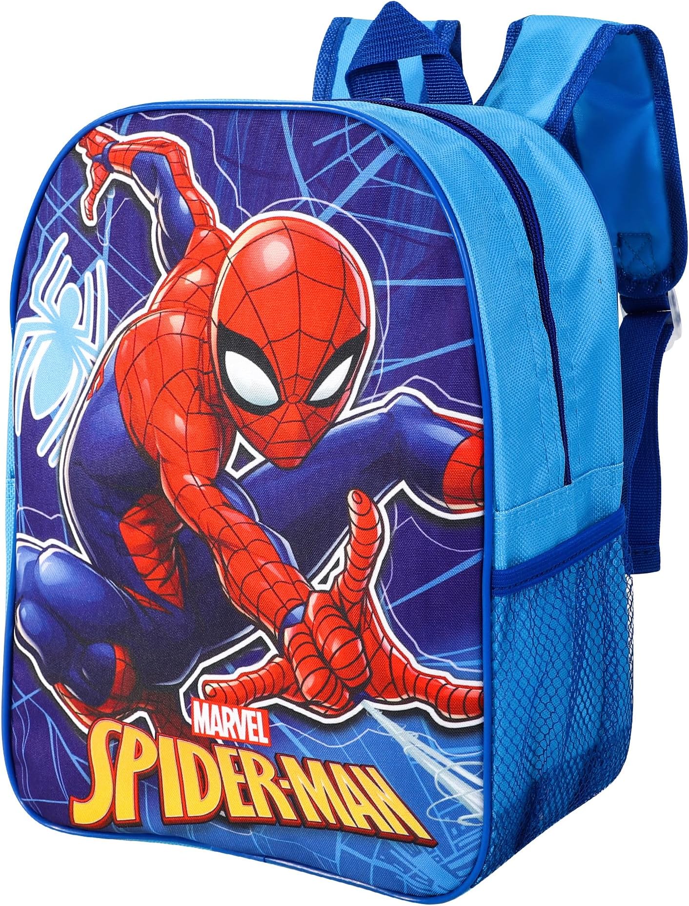 Official Licensed Kids Boys & Girls School Backpack with Side Mesh Pocket (Spiderman)