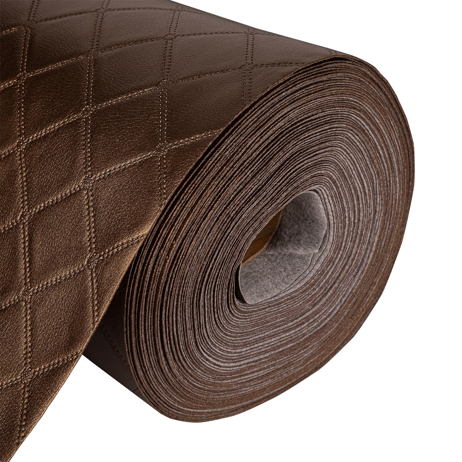 Vinyl Leatherette Fabric, Fire Retardant, Waterproof Upholstery Material, Faux Leather Sheets for Chairs, Bookbinding, 55 Inch Wide, Diamond Brown Fabric, 10 Metre