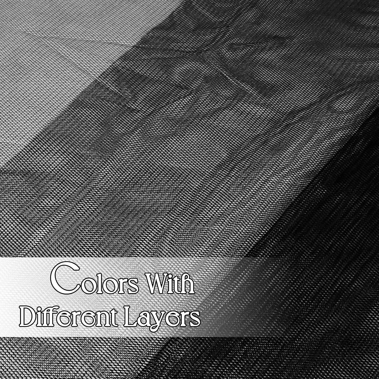 Black Soft Mesh Fabric 54 Inch by 3 Yards, No Stretch Sheer Mesh Netting, Tulle Gauze Fabric for Wedding Dress Prom Gown Corset Base Dance Costume Crafts