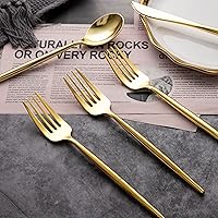 Vista 5 de LIYH - 102 cubiertos de plástico dorado desechables, utensilios de plástico dorado resistentes, cubiertos desechables que incluyen cuchillos