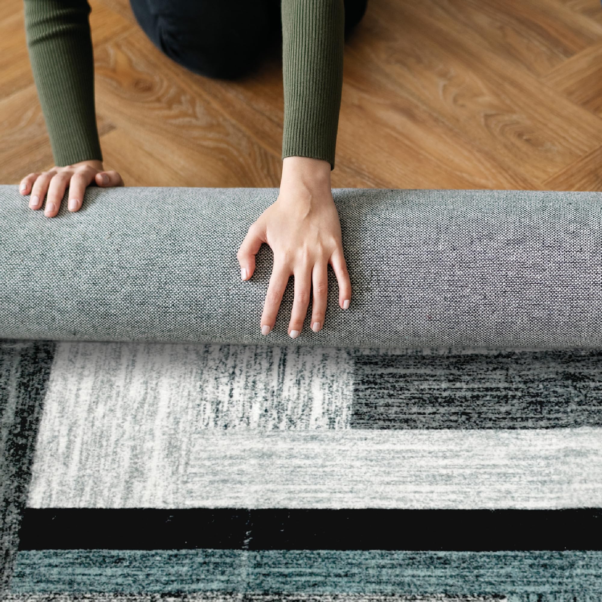 Comart - Tappeto Shedir - Pelo Corto Morbido - 60x120 cm - Grigio Azzurro