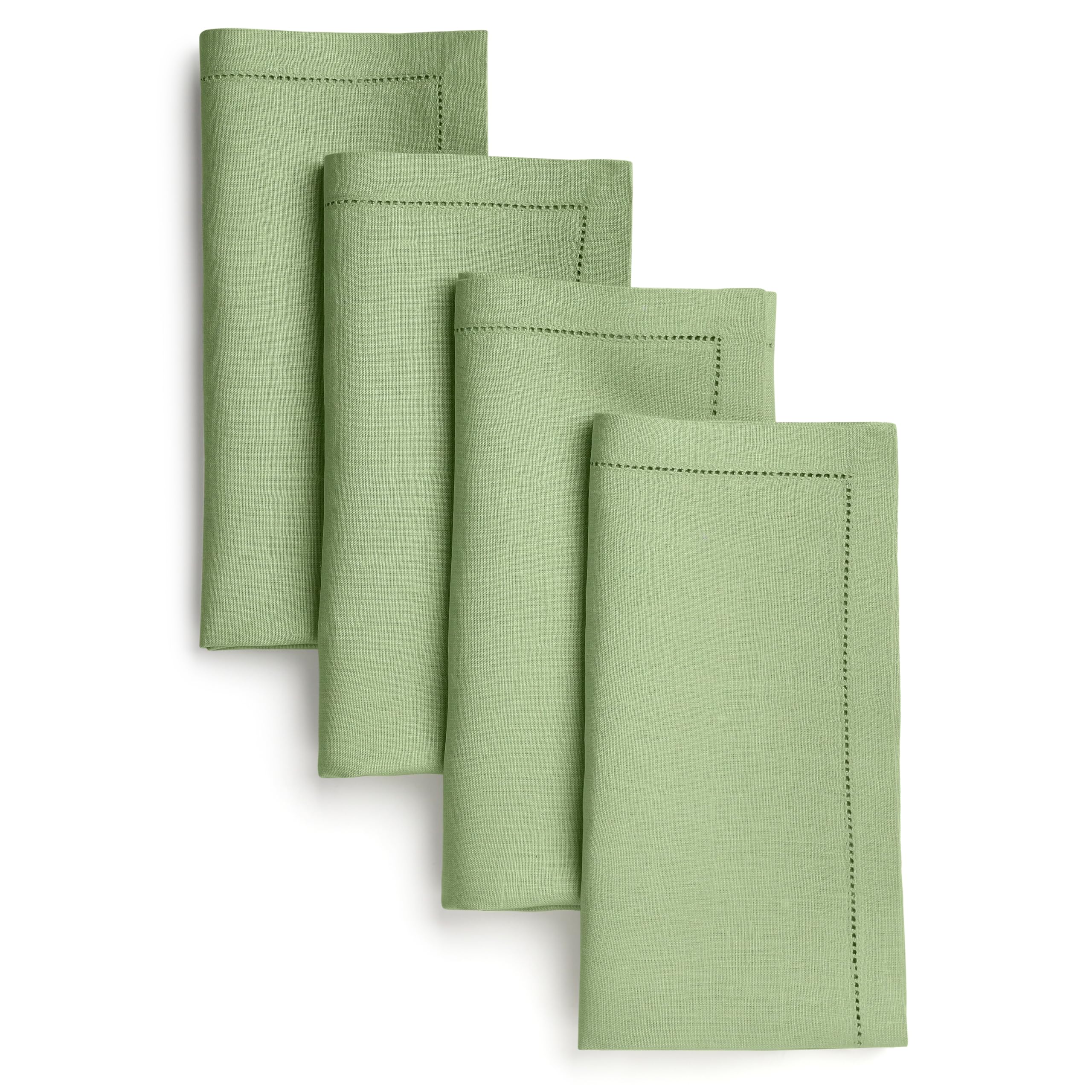 D'Moksha Homes Sage Green Linen Napkins Set of 4 -...