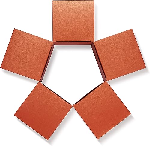 Miniatura 6 de Quotidian 12 cajas de regalo pequeñas de papel nacarado con purpurina con tapas de 2 x 2 x 2 pulgadas (aguamarina)