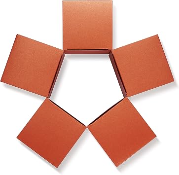 Quotidian Caramel Paper Glitter Gift Boxes with Lids 2x2x2 in, 12 Count