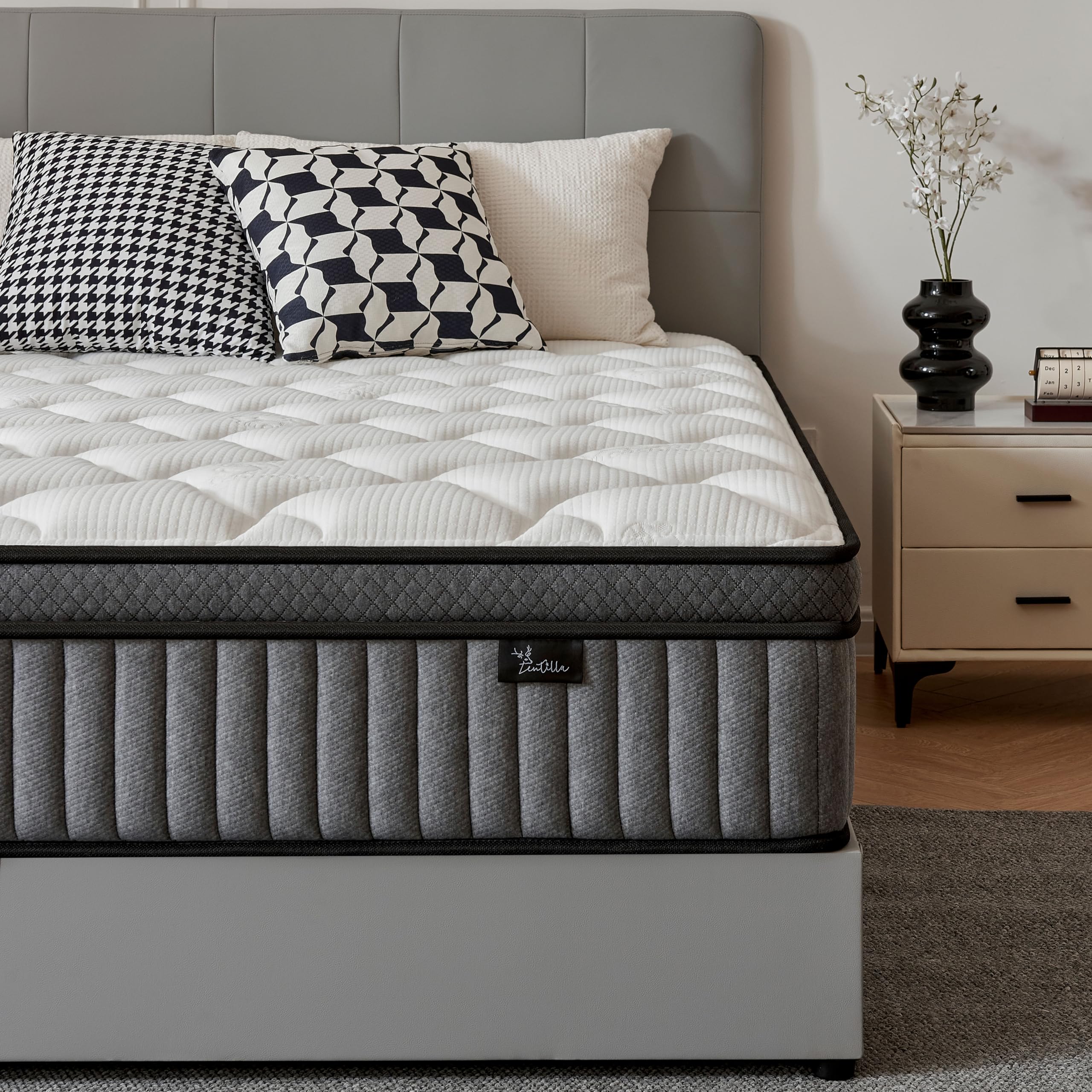 12 Inch Full Size Mattress in a Box, Hybrid Cooling Gel Memory Foam & Pocketed Coils, Medium Firm, CertiPUR-US Certified, Pressure Relief, Motion Isolation