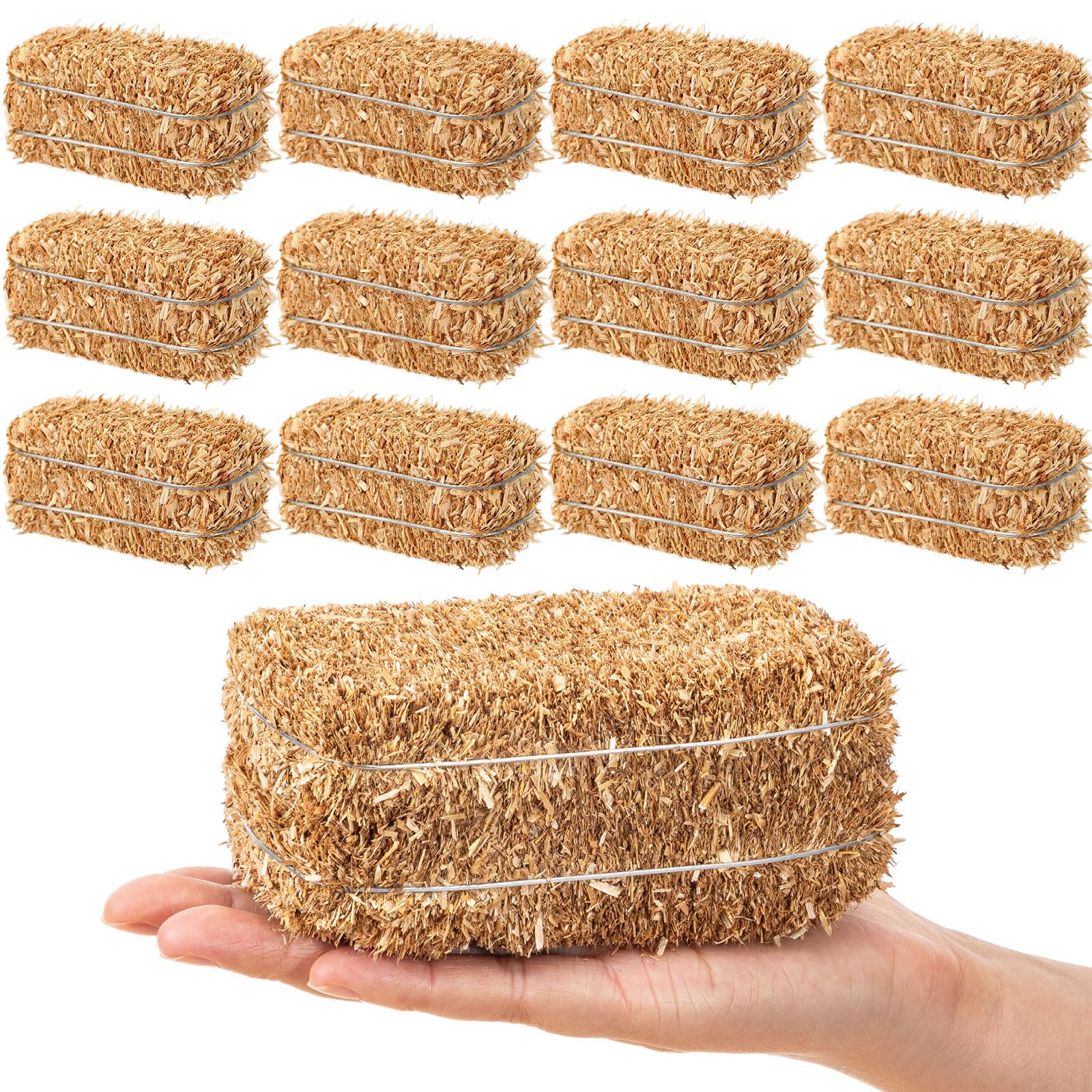 Photo 1 of Maasechs 12 Pcs Mini Hay Bales Miniature Straw Bales,5 x 2.5 x 2.5 Inch