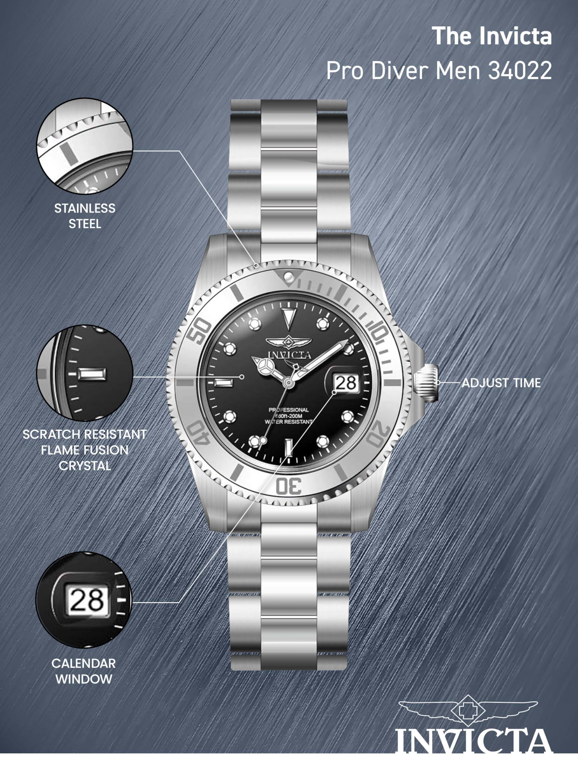 Reloj Plateado Reloj Invicta 33943 Pro Diver Hombre INVICTA 46996