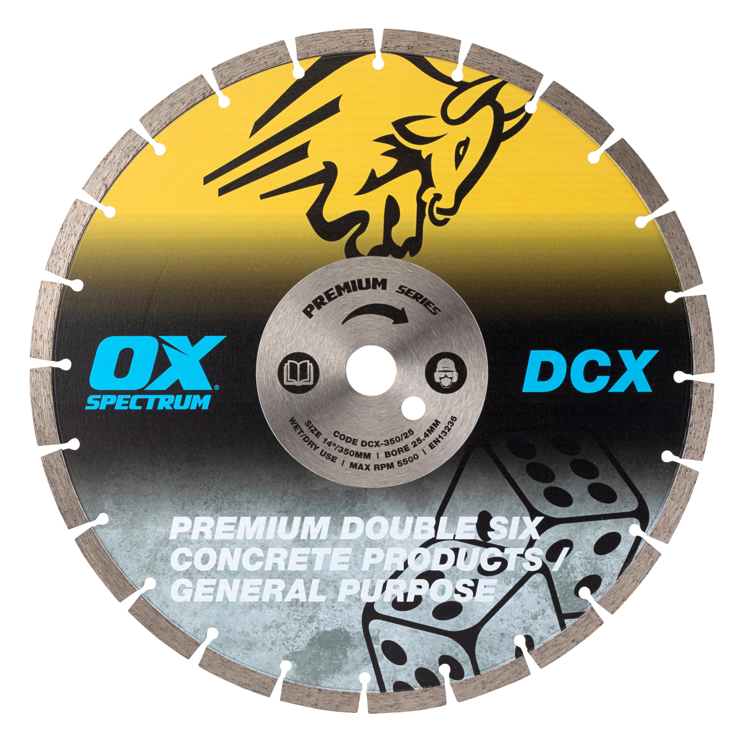 Ox Tools Ox Spectrum Premium Double Six Diamond Blade - Gp - 350/25.4Mm
