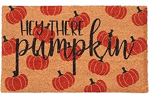 Hey There Pumpkin Indoor Outdoor Fall Seasonal Doormat With Non Slip Rubber Backing
