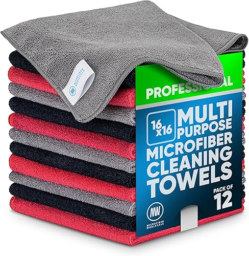 Miniatura 13 de Toalla Buff Pro de Microfibra de Superficie Múltiple - Paquete de 12 unidades - Paños de limpieza premium - Limpia, quita el polvo, pule, absorbe