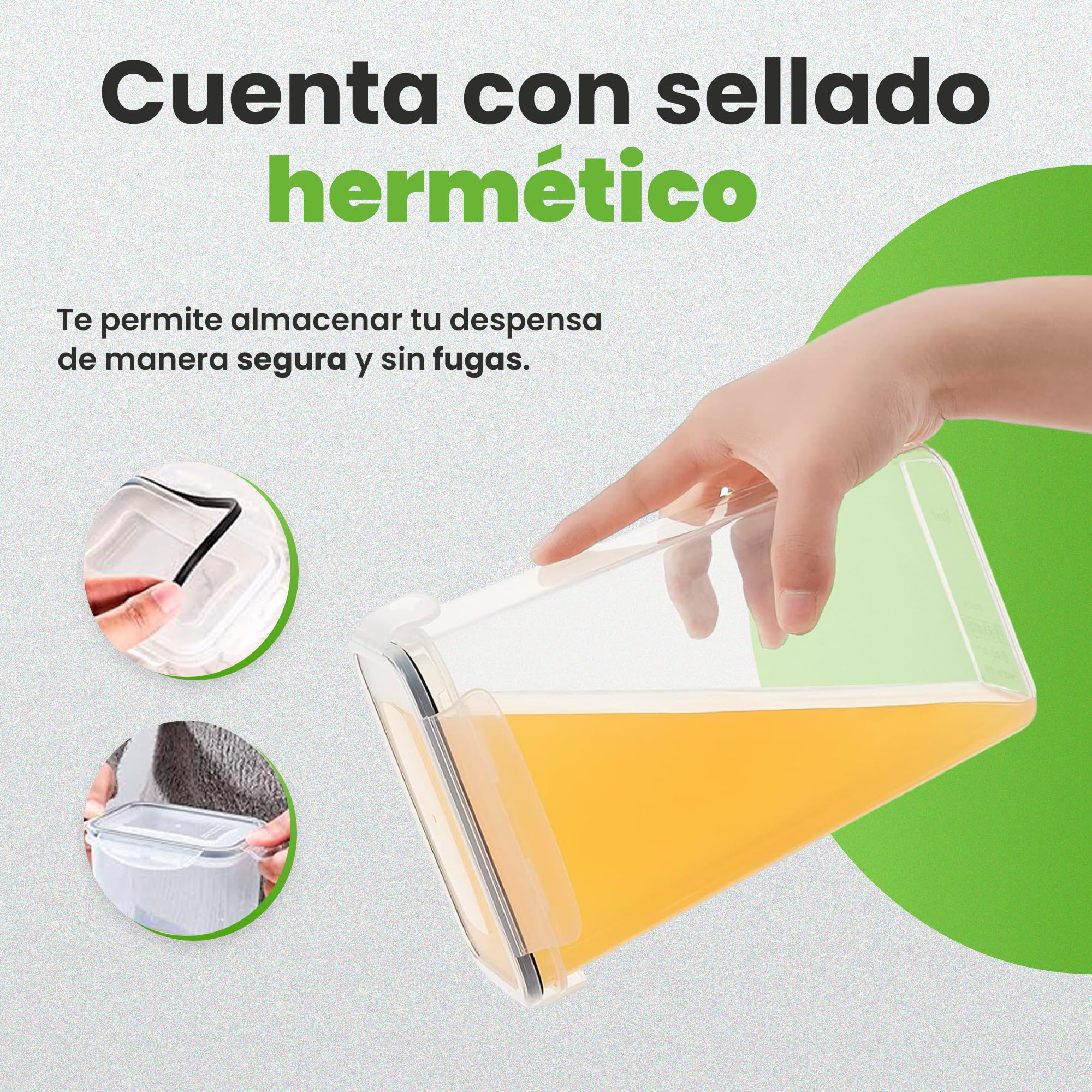 JUPPLIES Contenedores Cocina - Recipientes Herméticos de Plástico para Alimentos – Tarros y Botes para Cereales, Pasta, Granos y Harina