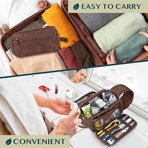 Miniatura 7 de PAVILIA Neceser para hombres y mujeres, bolsa de viaje, estuche organizador de artículos de tocador, artículos esenciales de viaje, kit de afeitado,