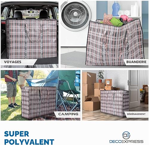 DECO EXPRESS Laundry Bags XXL, Pack of 8, 107L Strong, Du… - 2