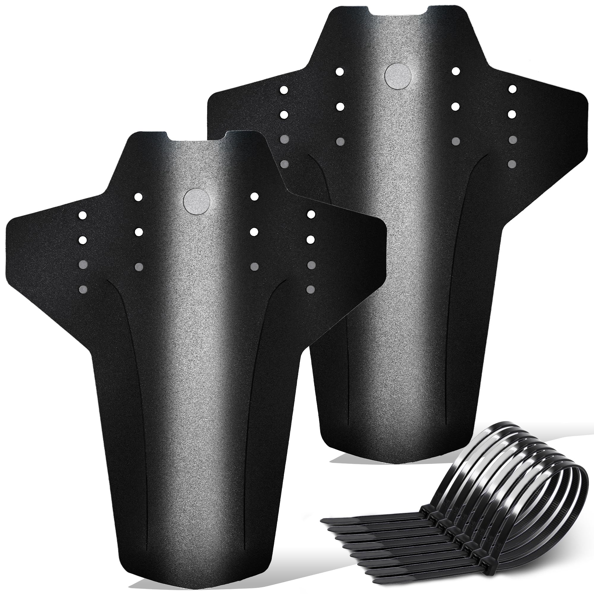 FETESNICE 2 Pezzi MTB Mudguard- Mountain Bike Protection Board da 29 Pollici in Fibra di Carbonio Testurizzata Anteriore e Posteriore con 10 attacchi Via Cavo.