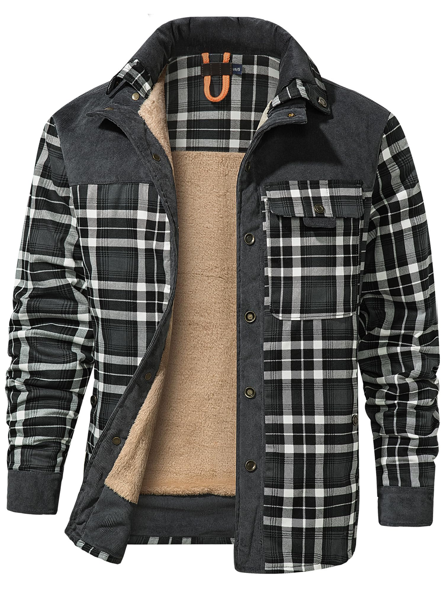 Mr.Stream Camicia da Uomo in Stile Casual da Boscaiolo Plaid Flanella A Quadri Camicia Imbottita da Lavoro di Cotone Cappotto Invernale