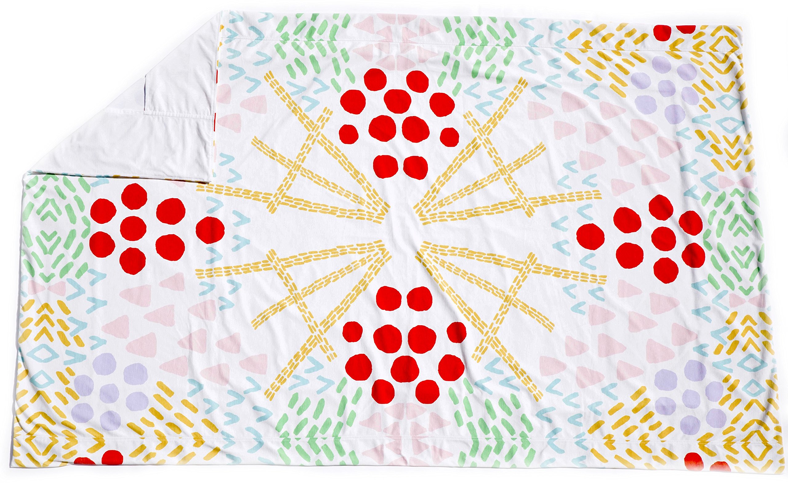 Plush Velvety 'Arts & Crafts' Washable Playmat and Protective Rug Slipcover, 5' x 7'