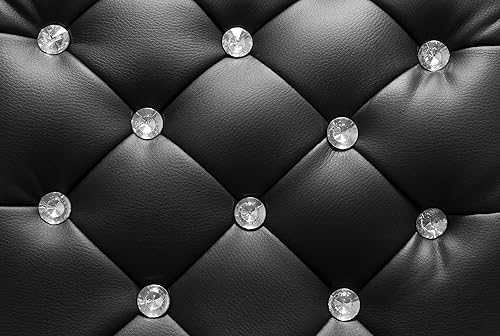 Miniatura 7 de Best Master Furniture Taburete giratorio ajustable de vinilo con cristales sintéticos, juego de 2, color blanco