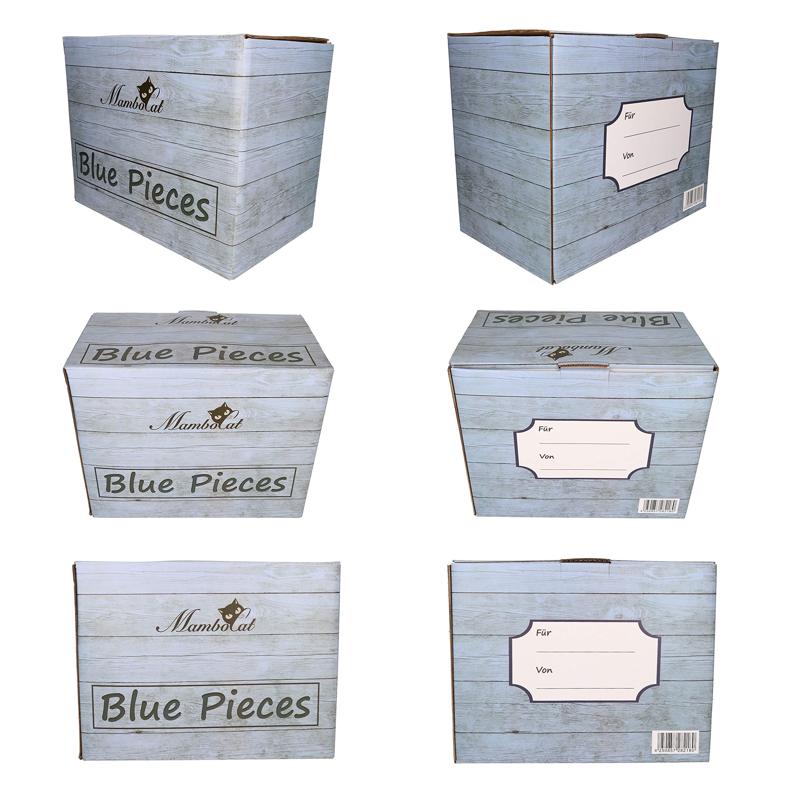 MamboCat Blue 18-TLG. Teller-Set blau I Robustes blaues Steingut-Geschirr für 6 Personen I je 6 Flache Speiseteller - Tiefe Suppenteller - kleine Kuchenteller I Blaue Teller 18 Teile