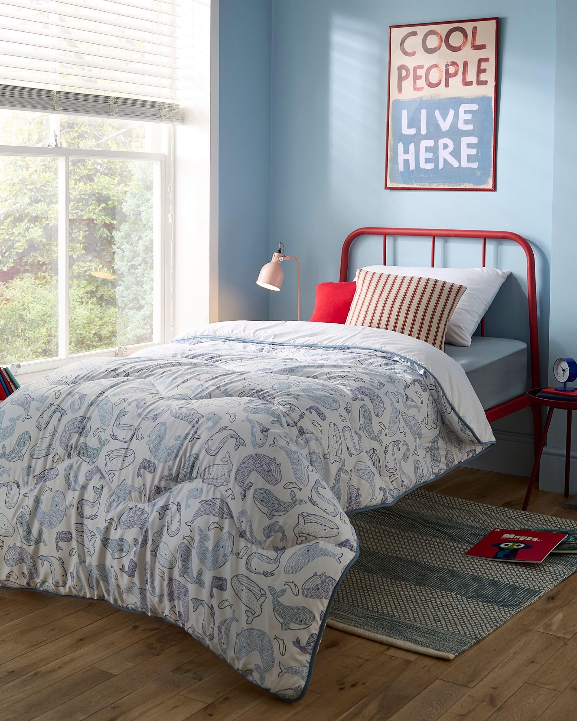 Night Lark Children's Coverless Duvet 10.5 Tog - Blue Whale, Double