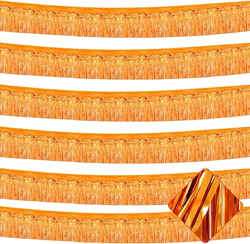 Paquete de 6 guirnaldas de flecos metálicos de oropel de 10 pies para colgar en la pared, telón de fondo para flotadores de desfile, despedida de