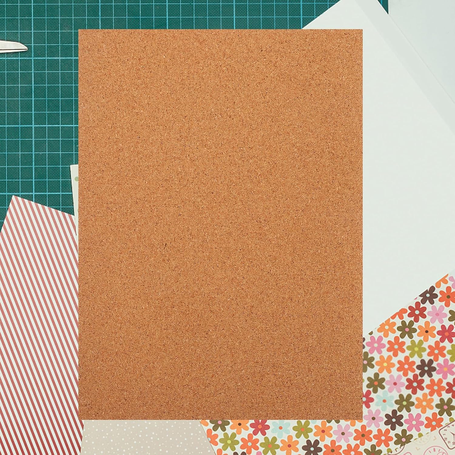 STOBAZA Self Adhesive Cork Sheets for Crafts Xmas 8pcs Rectangle Brown