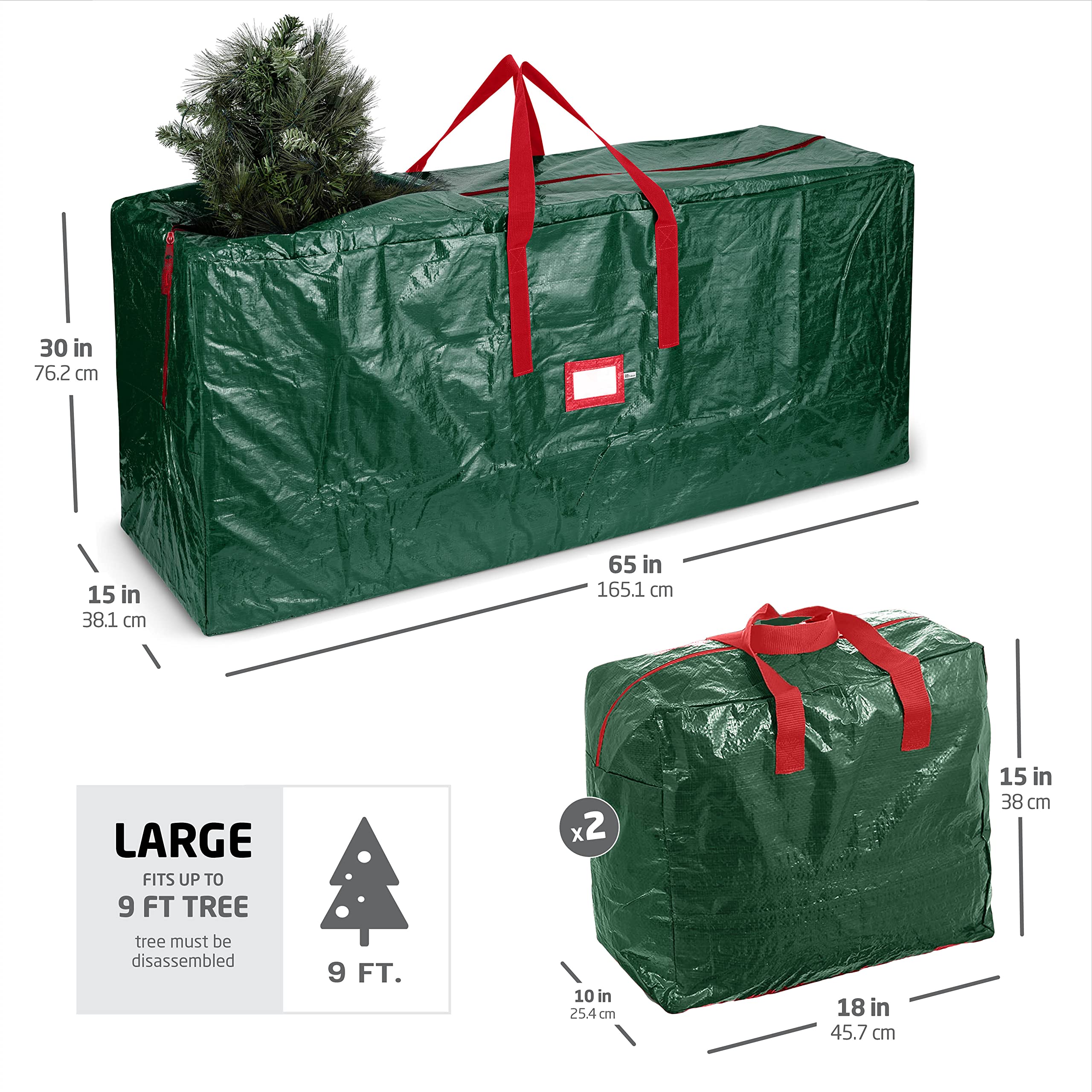 Zober 3Pack Christmas Artificial Tree Storage Bag and Two Garland Bags