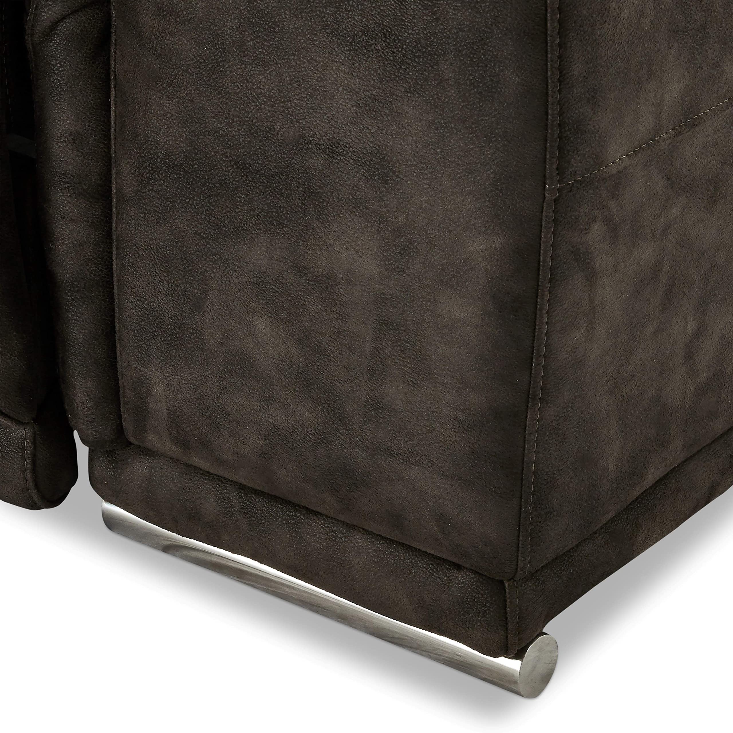 Ibbe Design Modul Sofa Braun Stoff 1 Sitzer mit Armlehne Rechts Elektrisch Verstellbar Relaxfunktion mit mit verstellbare Kopfstütze Alexa, 105x102x73 cm