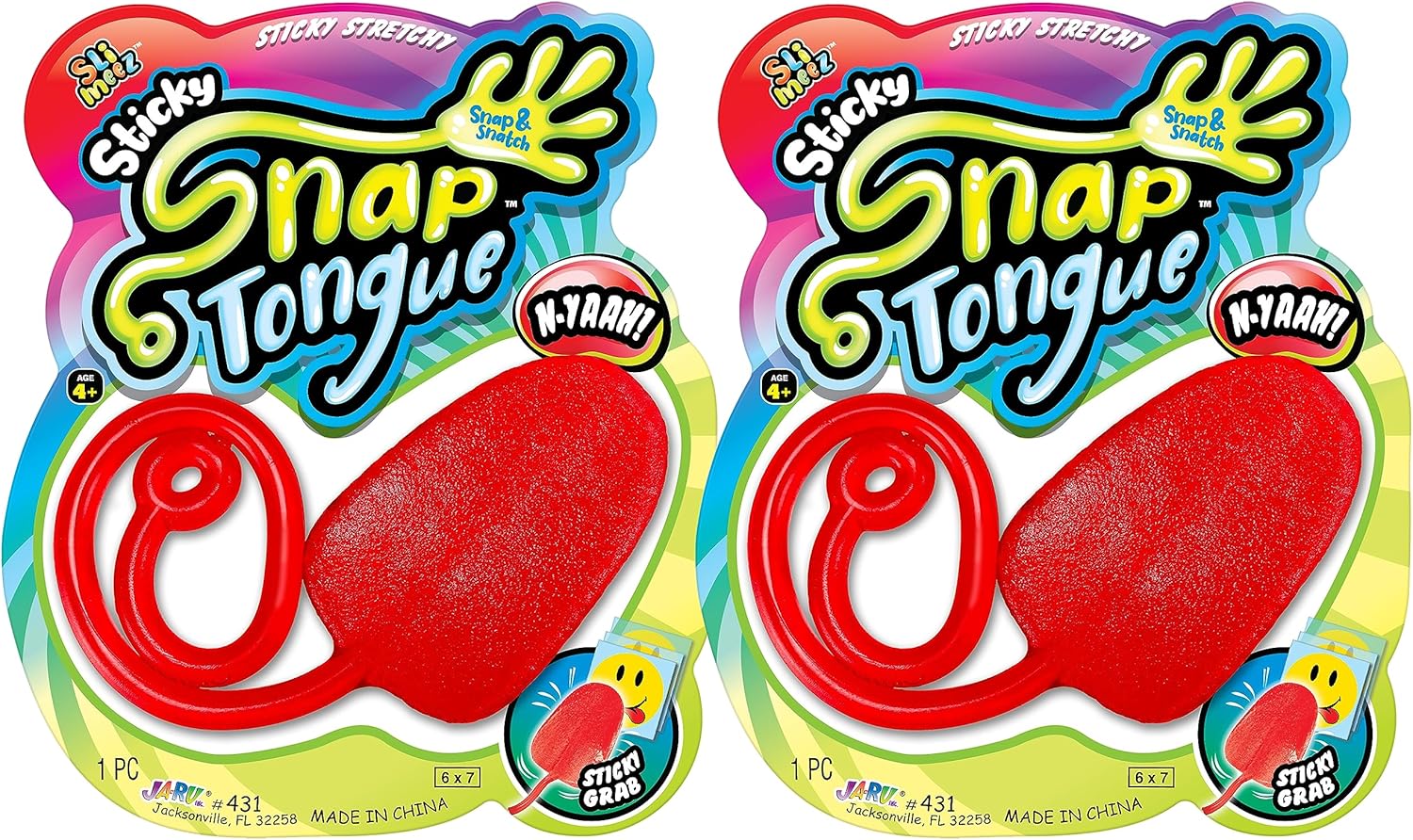 Large Sticky Tongue (2 Stretchy Toys Pack) Slap Hands Sticky Toy. Birthday Party Favors & Goody Bag Stuffers. Prizes for Kids Classroom. Treasure Box Items. 431-2s
