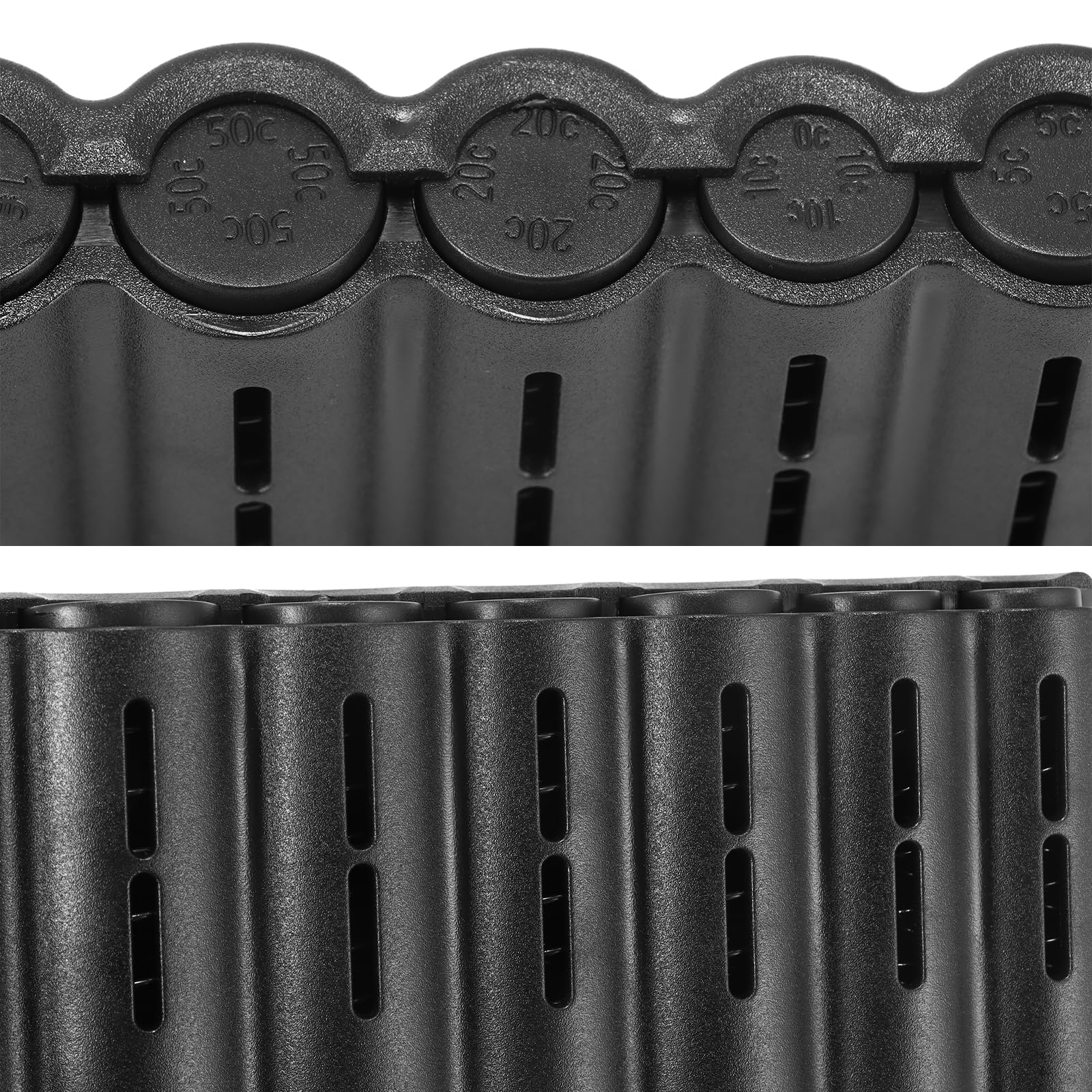 Portamonedas Taxi Portamonedas Euro Organizador Monedas Caja de almacenamiento Plástico Dispensador de monedas Clasificador Fácil cambio Monedero para taxista/bar restaurante (Negro 8 Ranuras)