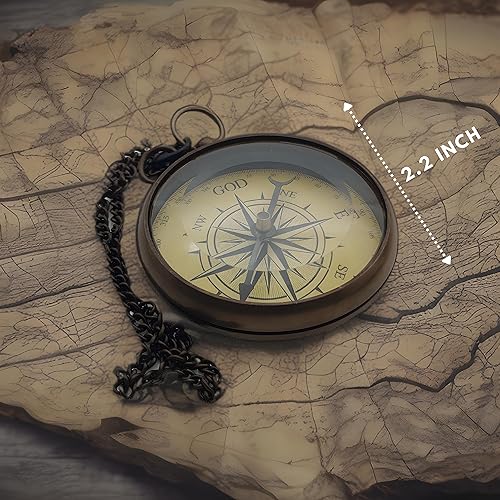 Miniatura 7 de Brass Compass with Psalm 328 - Inspirational Graduation Gift 2025, First Communion Gift for Boys, Religious Confirmation Gift, Faith-Based Keepsake